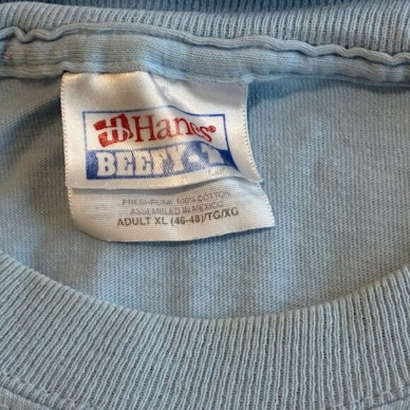 Vintage Grab a Snickers Don't Let Hunger Happen Beefy T Shirt XL Blue Soccer - Picture 3 of 7